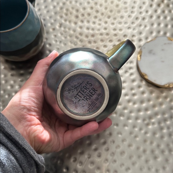 Elegant Ceramic Mugs Set - Blue and Yellow - Picture 7 of 8